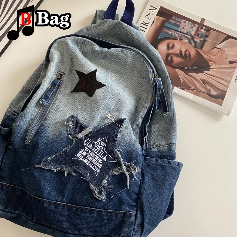 Millennium Gradual Change Cowboy Backpack Spice Girl Gothic Punk Harajuku Woman y2k Subculture Large Capacity Commuter