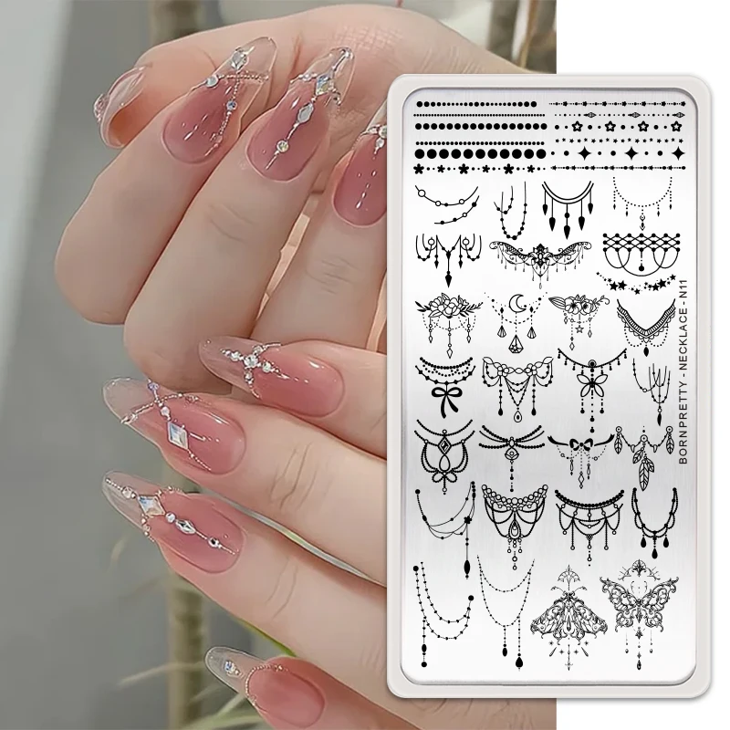 BORN PRETTY CHURCH WINDOW Nail Stamping Plates Daisy Floral Butterfly French DIY Nail Design Image Stamp Template Stencil Tools