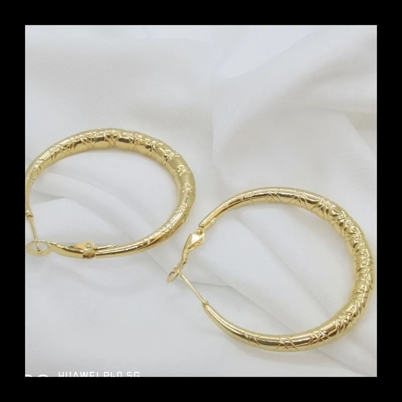 الفولاذ المقاوم للصدأ الأقراط المجوفة الجديدة الأقراط العصرية خفيفة للغاية متعددة الاستخدامات #3