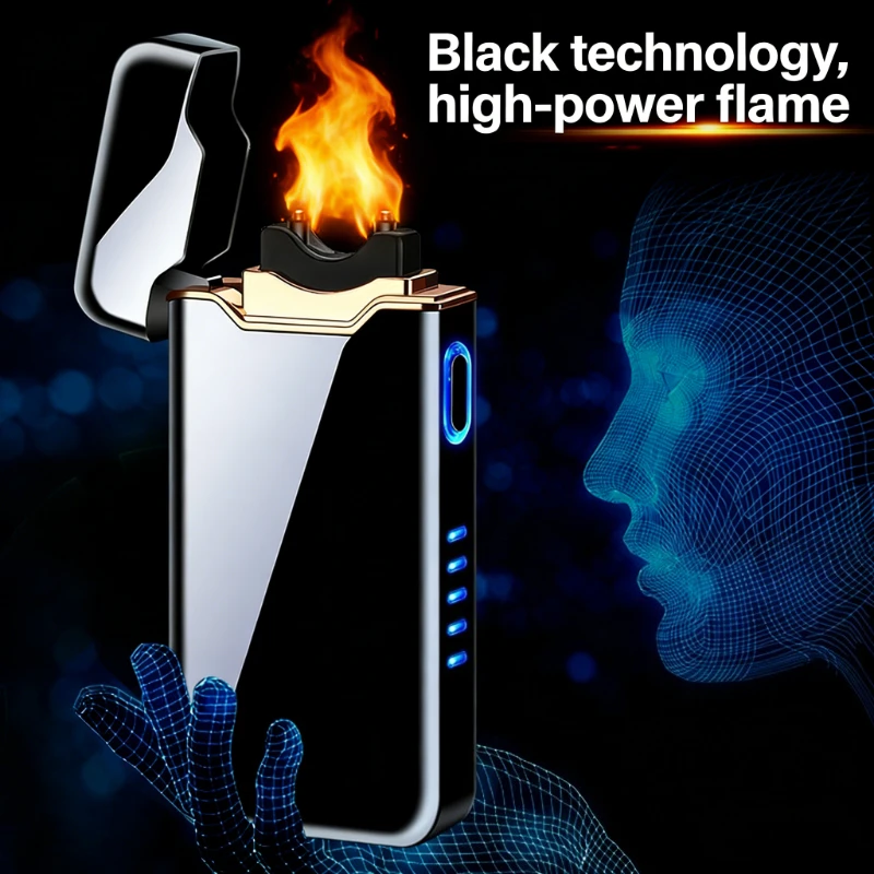 

High Power Lighter Big Flame USB Charging Power Display Arc Lighter Windproof Cigar Lighter