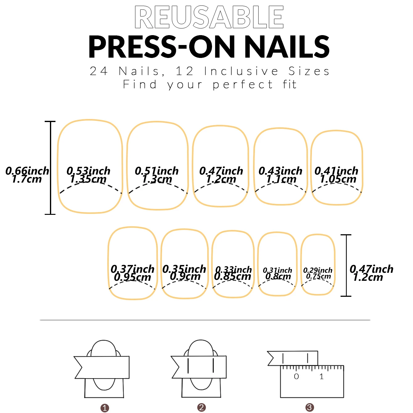 24개입 짧은 사각형 인조 손톱, 매끄러운 흰색 아크릴 네일 그리드 라인 디자인, 풀 커버 인조 손톱, 여성 및 소녀용 네일