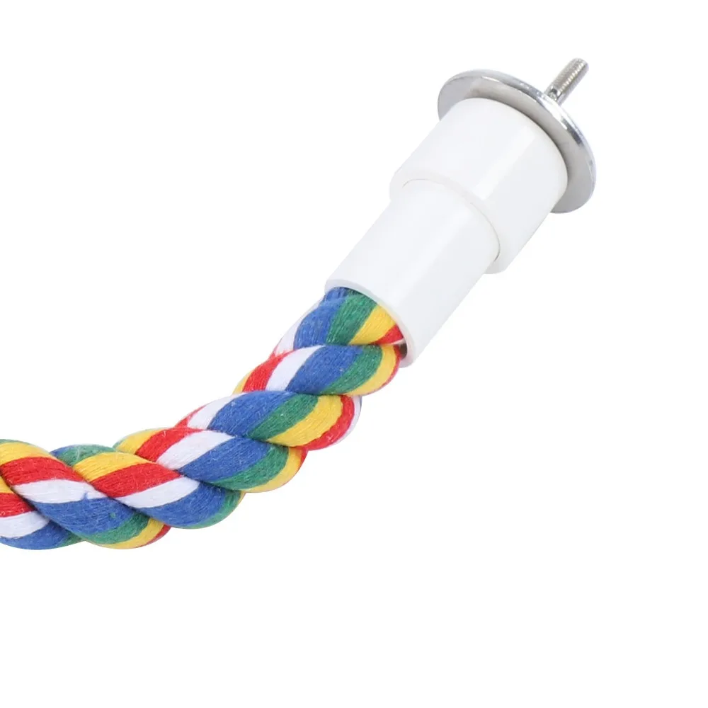 2pcs Colorful Cotton Rope Rope Perch Bendable Spiral Stand Bird Swing Handmade Stainless Steel Climbing Indoor Play
