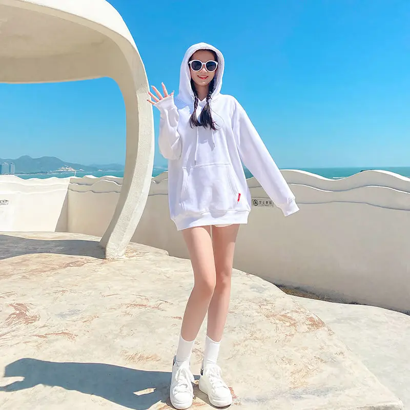 Pull à capuche Dopamine pour petite amie, robe ample pour sœurs de fête de groupe, couleur unie, ajusté au corps, pull confortable