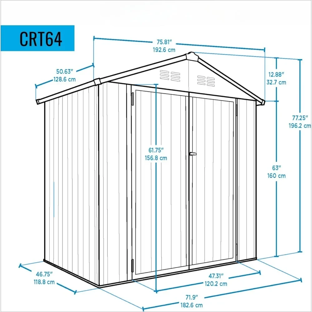 Outdoor Storage Shed with Lockable Door, Suitable for Backyard or Yard Use, Lawn Garden, Brown (6x4) Outdoor Tool Shed