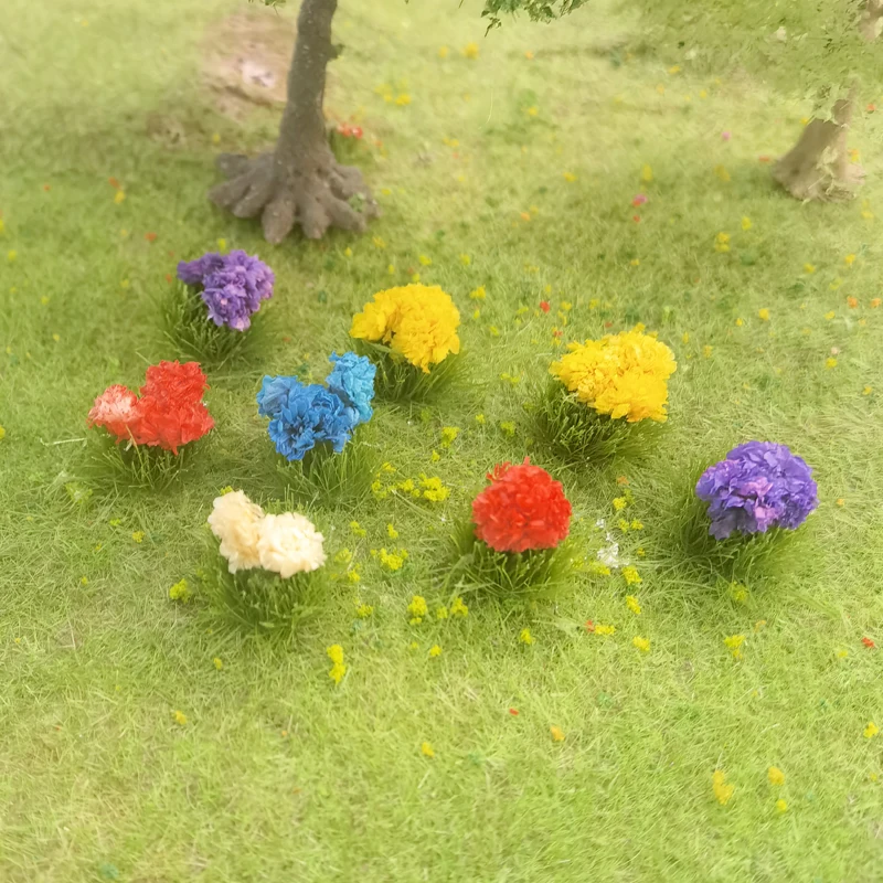 8mm Miniature Flower Cluster Model 25pcs Static Grass Tufts Sand Table Layout Scene Model Micro Landscape Decoration Diy Crafts