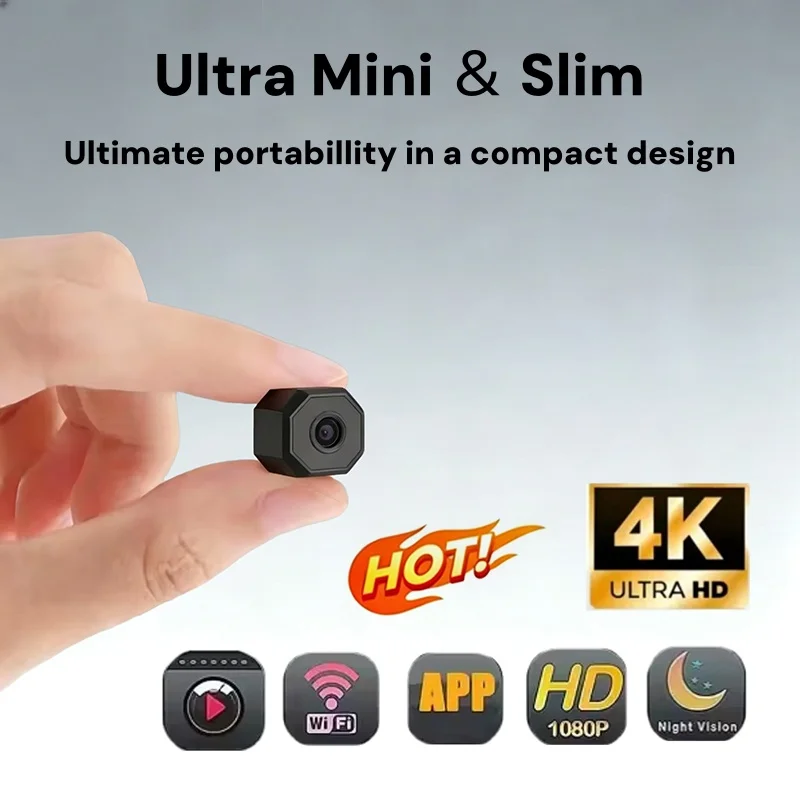 Wireless Camera 4K Surveillance Security Mini Video Cam Night Vision Motion Detect Camcorder Mini Cam Monitor Smart Home