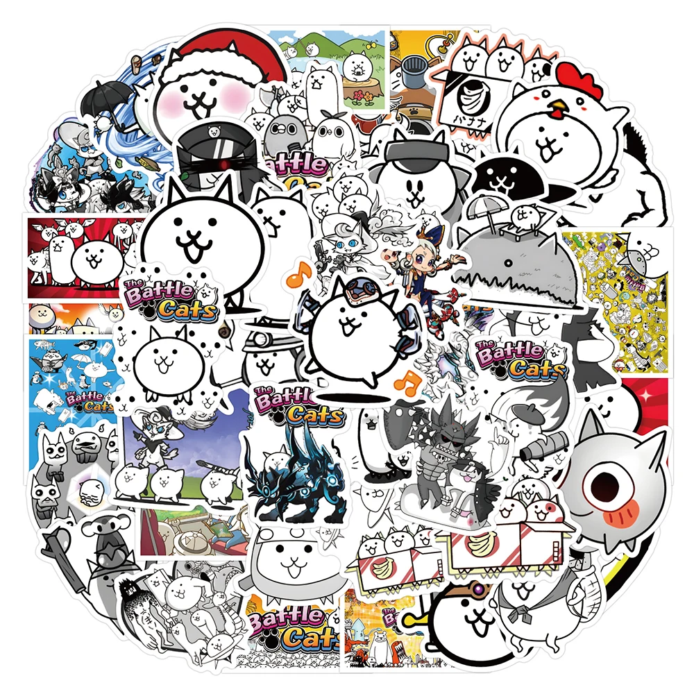 

10/30/50pcs Game The Battle Cats Stickers Cute Cartoon Kid Decal Toy DIY Stationery Phone Laptop Notebook Funny Graffiti Sticker