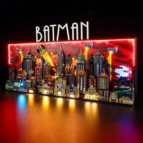 Med ljus Den animerade serien Gotham City Skyline byggstensmodell Moc 76271 displaymontering tegelstensleksaker för pojkepresent 12 best sales Lego Thailand-palatset - №6