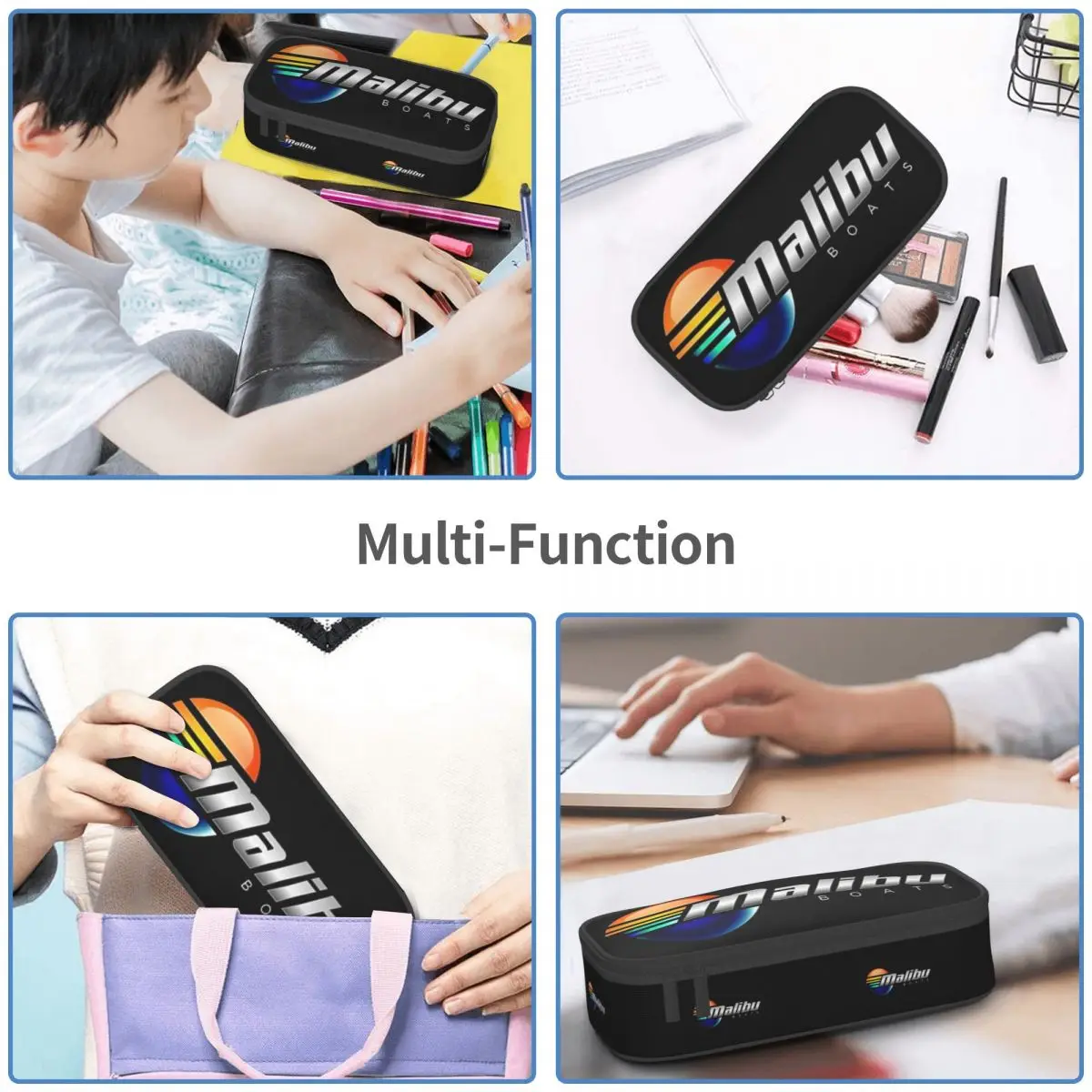 Malibu barcos bolso lateral lápis caso para studen escola caneta caixa saco de lápis artigos de papelaria caneta titular saco