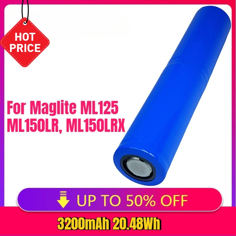 

6.4V 3200mAh Flashlight Battery for Maglite ML125, ML150LR, ML150LRX