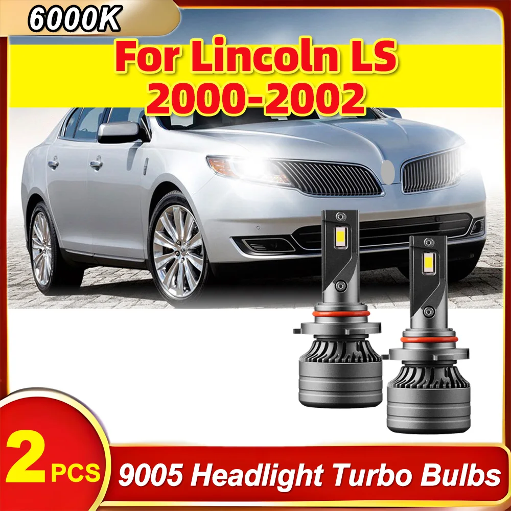 

2X Plug And Play 6000K White 9005 Auto Lamps 120W High Power Canbus Error LED Headlight Turbo Bulbs For Lincoln LS 2000-2002