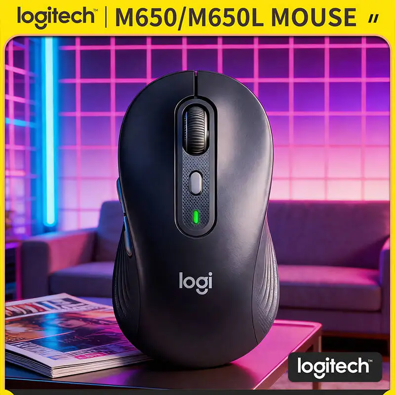 

Беспроводная мышь Logitech M650/M650L Signature - бесшумные клики, усовершенствованное оптическое отслеживание, совместимость с Windows, Mac, iPad