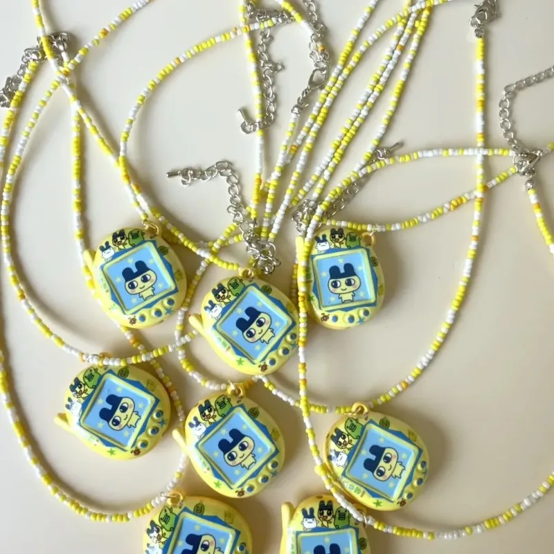 

Tamagotchi necklace Pendant Beaded Necklace Design Electronic Pet Original Handmade mametchi Pendant Toy Girls festival Gift