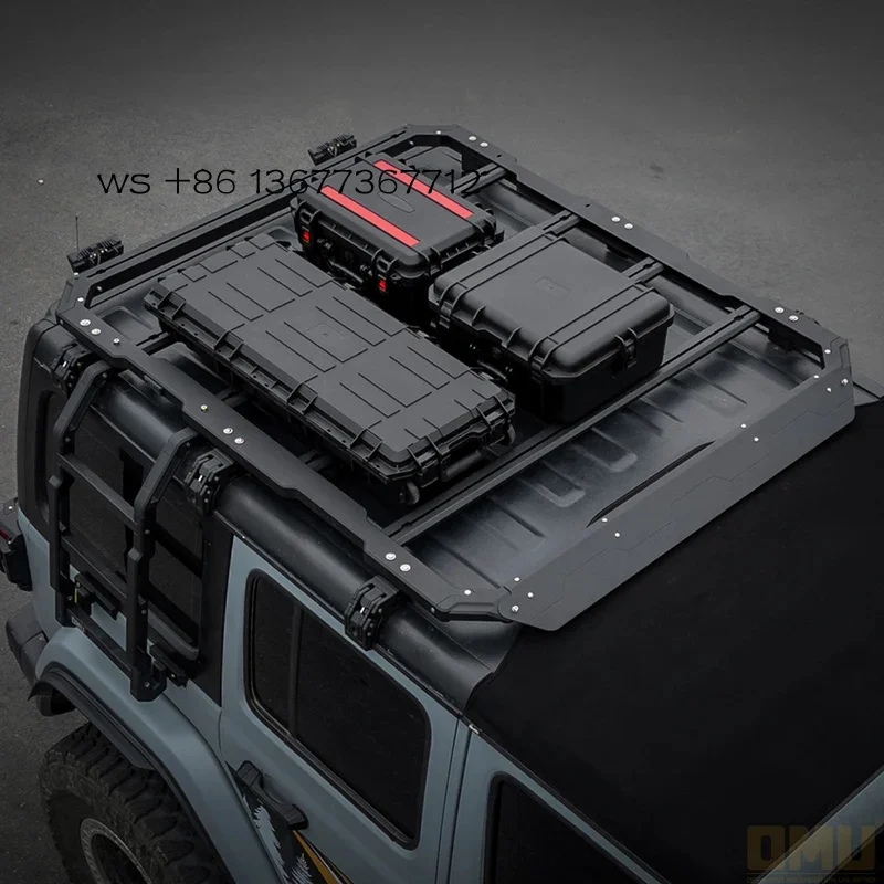 

Factory hot salesOMU Genesis Lage Cargo Cer Wrangler JL/Gladiator JT Aluminum Roof Rack with Cross bar