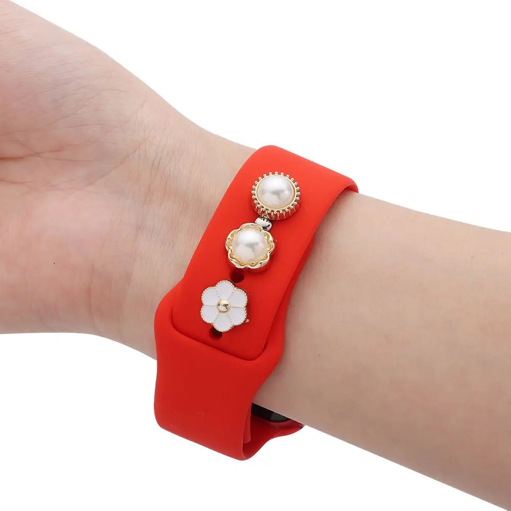 Nails Pearl Watch Band Ornament Ring Nails For Apple Watch Band Strap Decorative Ring Nails Wristbelt Charms For Apple Watch