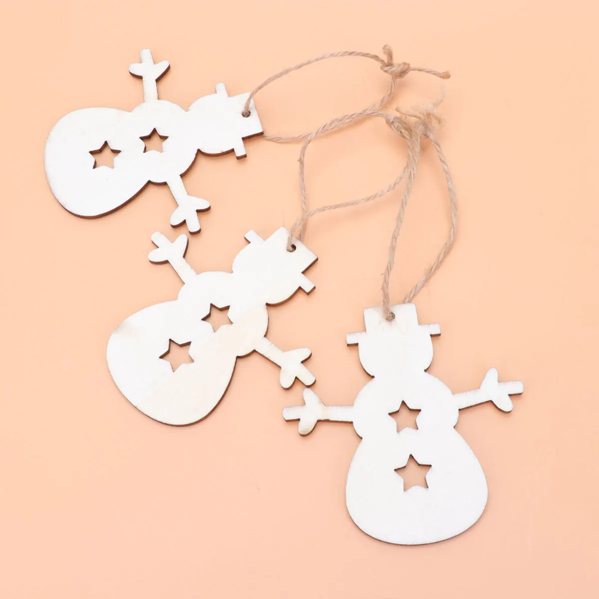 

30Pcs Wooden Christmas Pendants DIY Blank Tags Xmas Hanging Ornaments Tree Decorations Snowman Design Festival