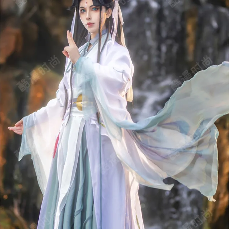 

Fengshi Qingxuan Cos Costume Niang Yushi Han Chinese Clothing Wig Cosplay for Women