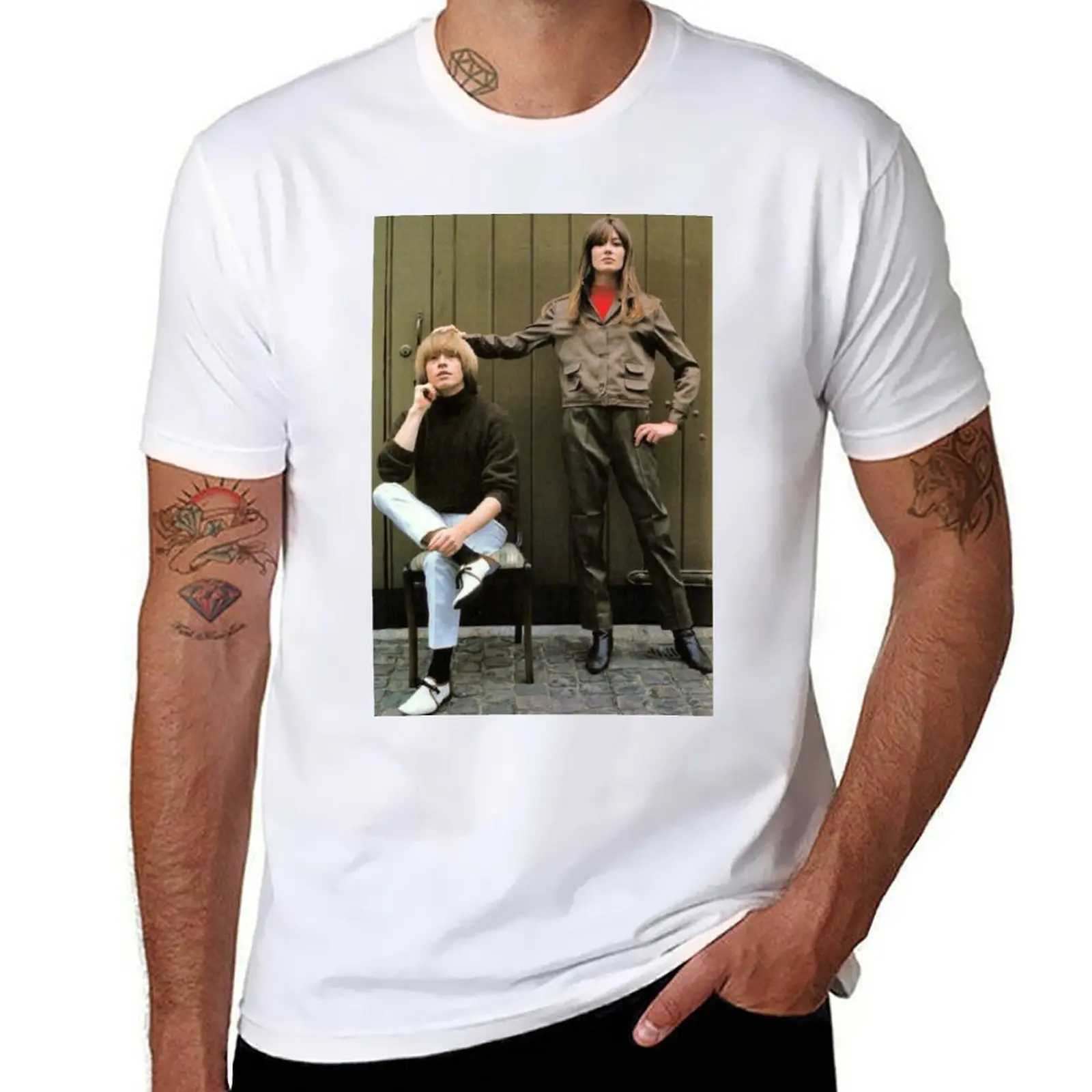 

Brian Jones and Franoise Hardy T-Shirt t shirts for man cotton soft graphic t shirts for man T-Shirt