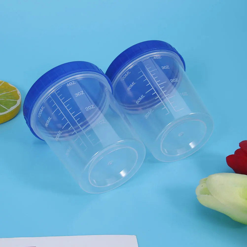 

24 Pcs Measuring Cups Transparent Sealed Lab Containers Sample Specimen Reusable Storage Kitchen Laboratory Accessories
