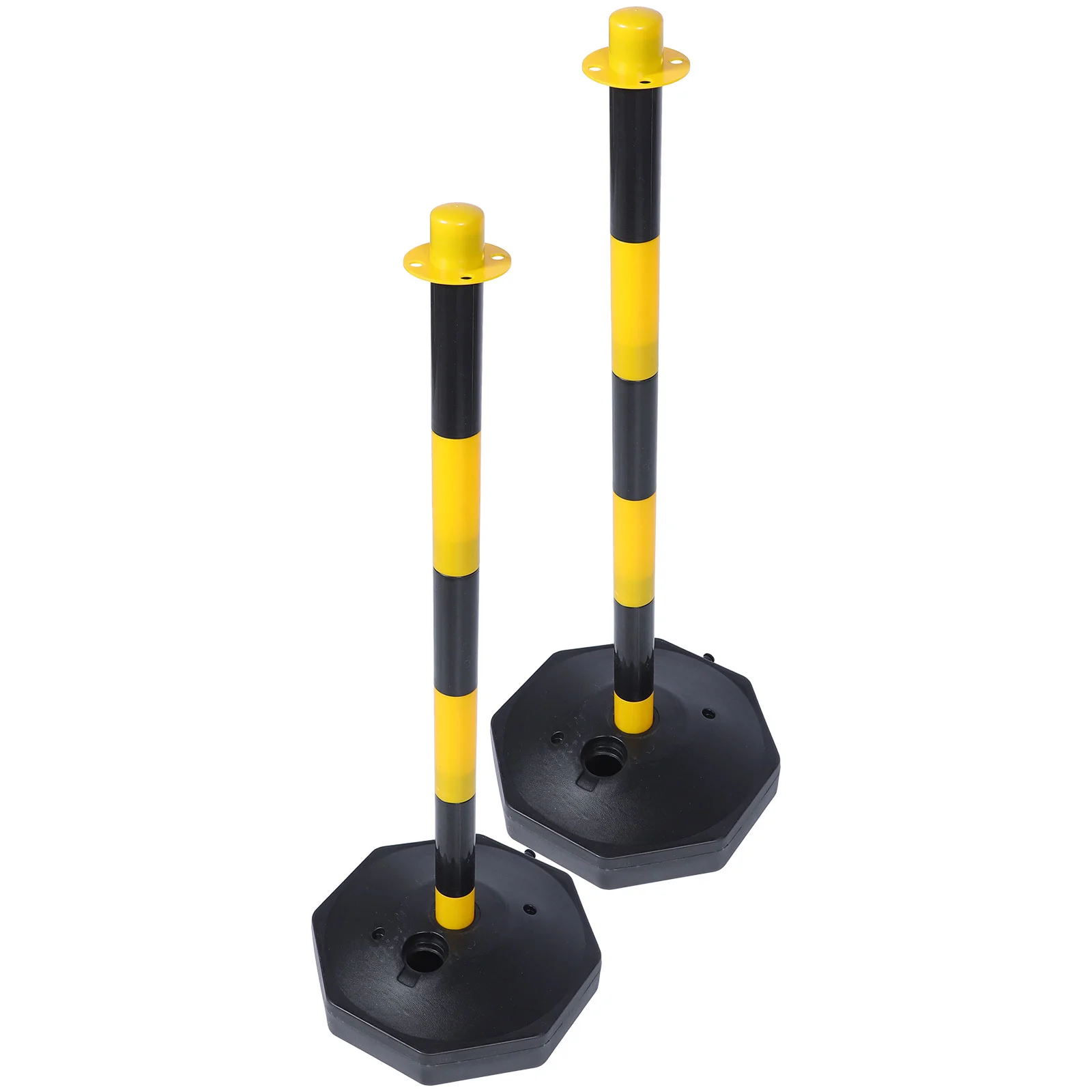 

2 Pcs Water Injection Warning Columns Traffic Safety Cones Plastic Delineator Posts Garage Parking Assist Yellow Black