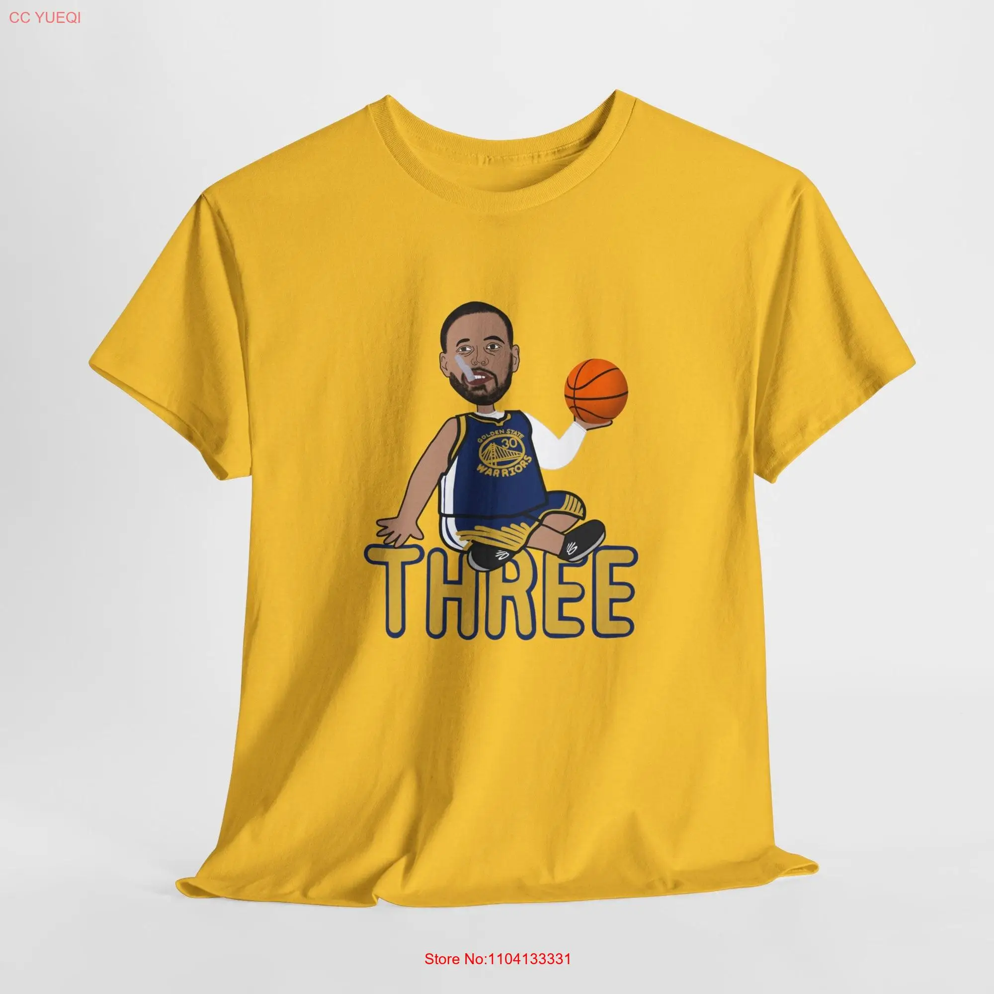 Camiseta de algodón de Stephen Curry For Three Heavy, manga larga o corta