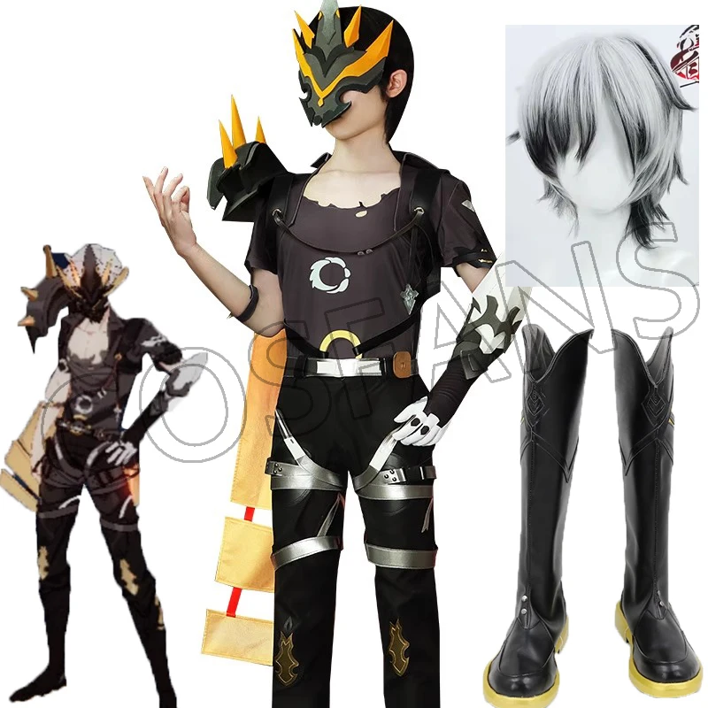 Honkai Impact 3 Cosplay para homens e mulheres, Kalpas, uniforme de Halloween, peruca, sapatos, adereços