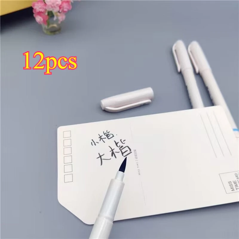

12 шт., студенческая тренировочная кисть для письма, мягкая ручка, художественная ручка для каллиграфии, кисть для каллиграфии, ручка для прокладки, Рождественский подарок для ребенка