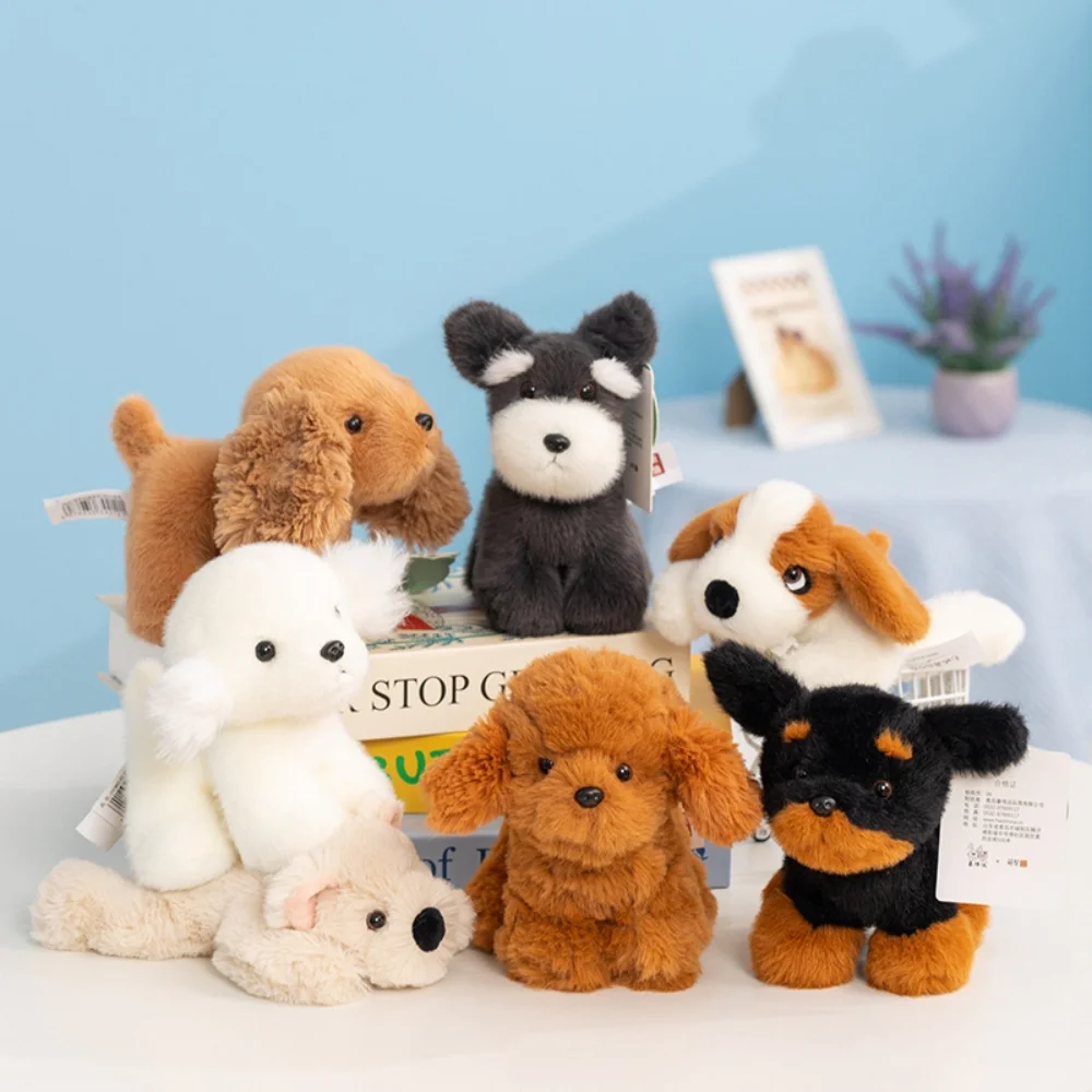 ตุ๊กตาสุนัขพันธุ์น่ารัก ตุ๊กตาการ์ตูนยืนนอน ตุ๊กตาสัตว์เลี้ยง ของเล่นสุนัขพันธุ์โกลเด้นรีทรีฟเวอร์ ชเนาเซอร์ บิชอง ของขวัญ