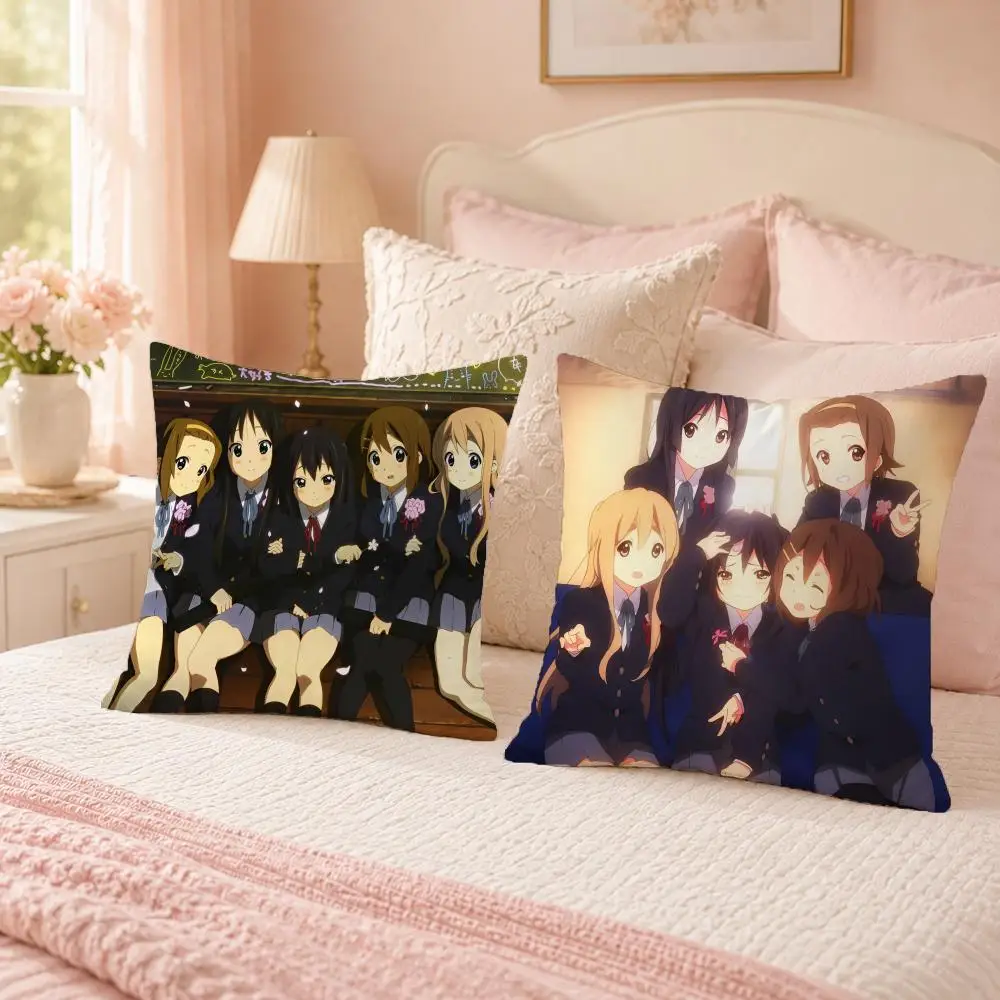 Popular Anime K-K-ON!S Cushion Cover Soft Skin Friendly Cloud Like Comfort Pillow Cover for Sofa Bed Seat