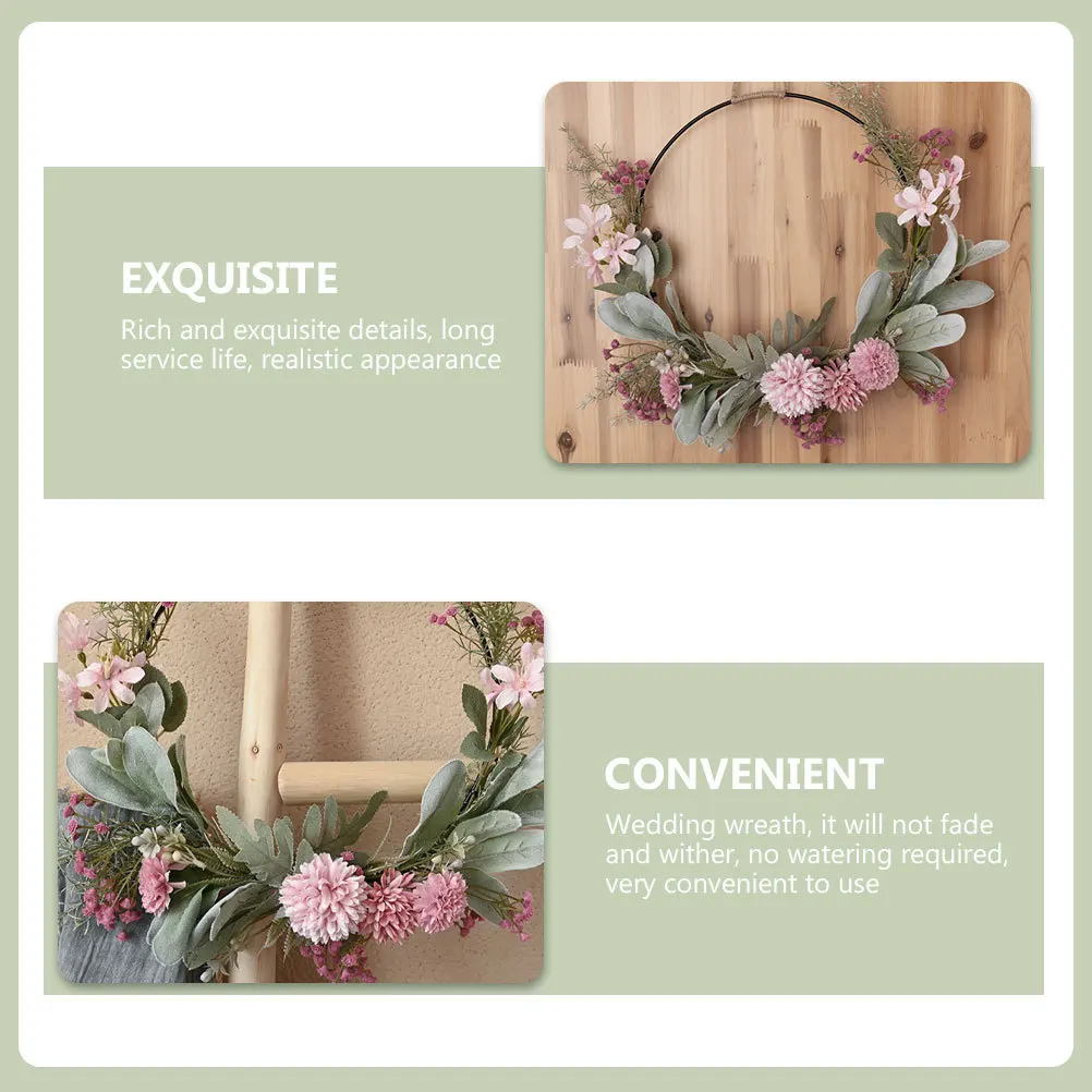 

Delicate Wreath Pendant Artificial Wreath for Home Door Festival Decor Fake Flower Hanging Decor Door Window Pendant