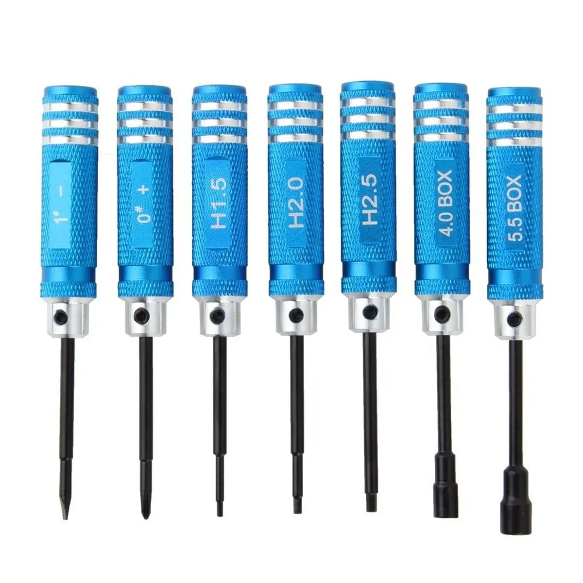 7Pcs Screw Driver Kit Set RC Helicopter Plane Car Hex Socket Nut Key Repair Tool