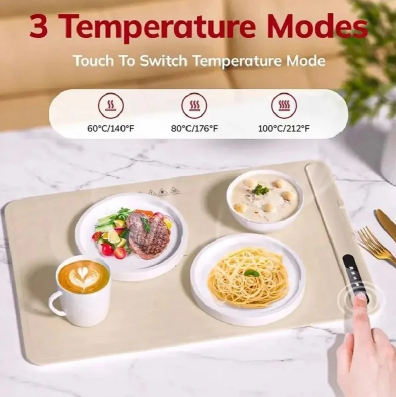 Fast Heating Food Electric Warming Tray Foldable Large Capacity Heating Pad Hot Cutting Board Food Heating Board