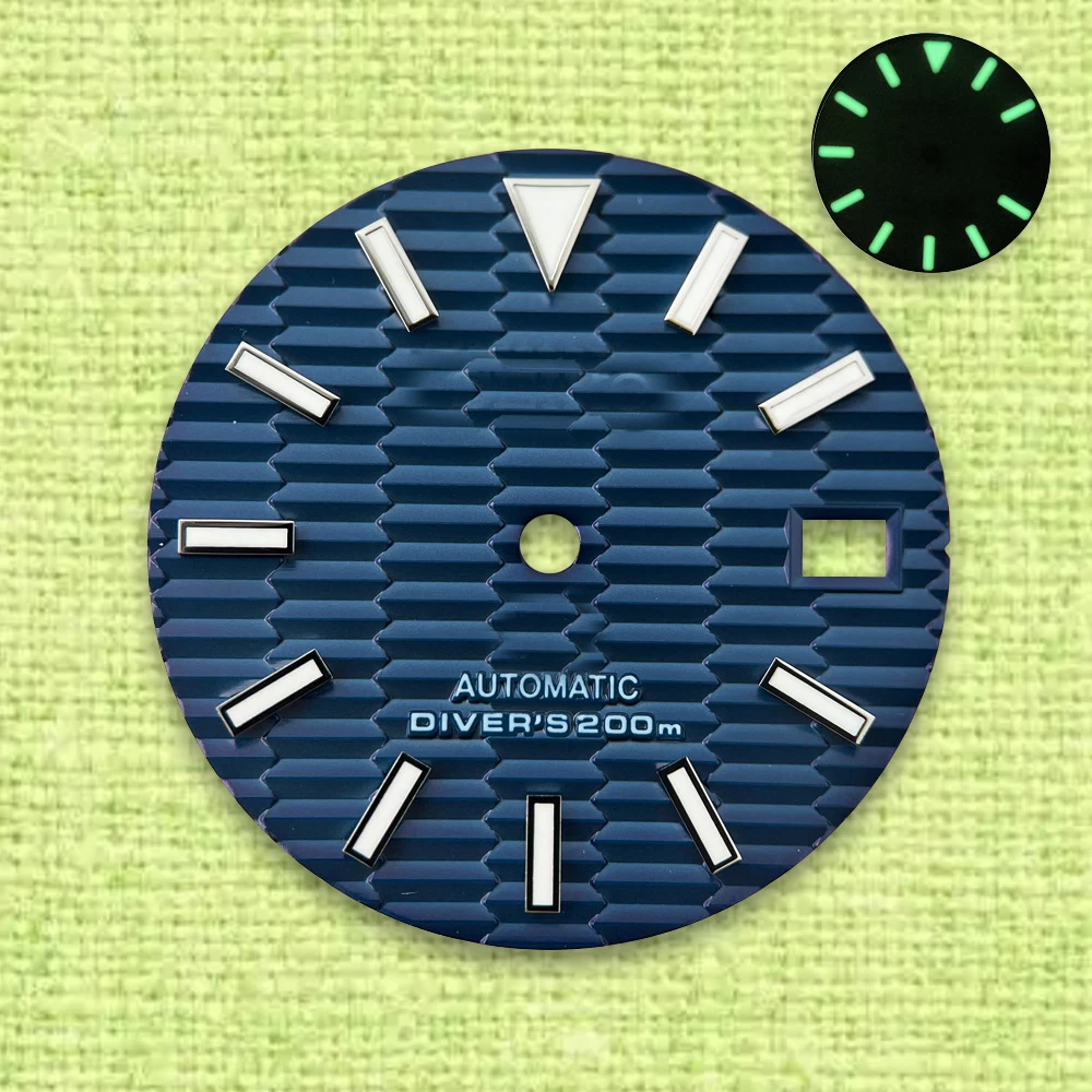 28.5mm ap S Logo Wijzerplaat Geschikt Voor NH35/NH36/4R/7S Japanse Automatische Beweging groene Lichtgevende Horloge Modificatie Accessoires