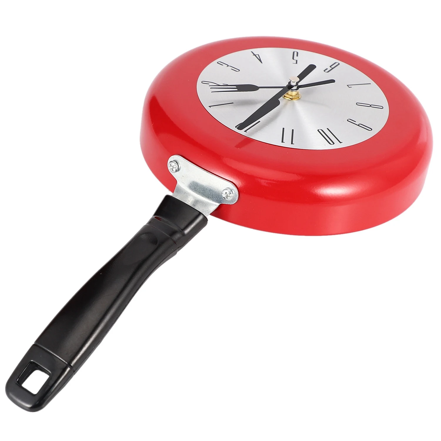 

A23P Wall Clock Metal Frying Pan Design 8 Inch Clocks Kitchen Decoration Novelty Art Watch