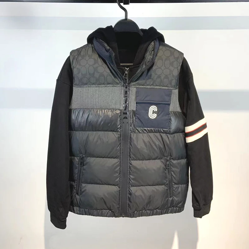 

Мужской модный жилет G-Home с воротником-стойкой, принтованный, повседневный, утепленный пухом, теплая верхняя одежда, молодежный стиль, из ткани с геометрическим принтом