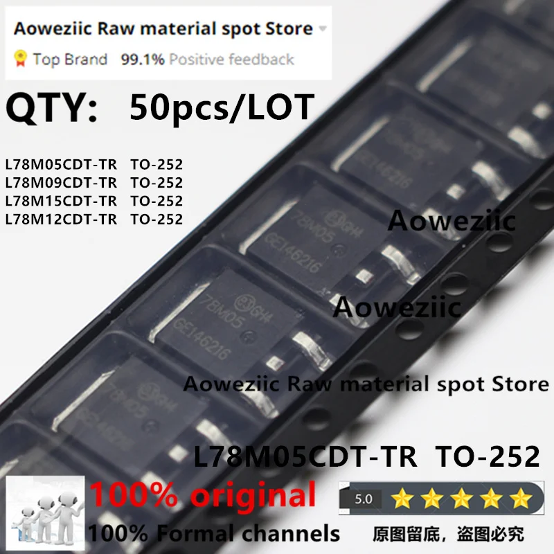 

50pcs 2022+ 100% New Imported Original L78M05CDT-TR 78M05 L78M09CDT-TR 78M09 L78M12CDT-TR 78M12 L78M15CDT-TR 78M15 TO-252