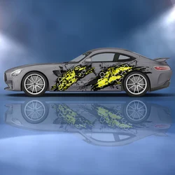 Splash ink abstract graphics Car side sticker vinyl paper racing accessories wrap design uniform vector abstract decal