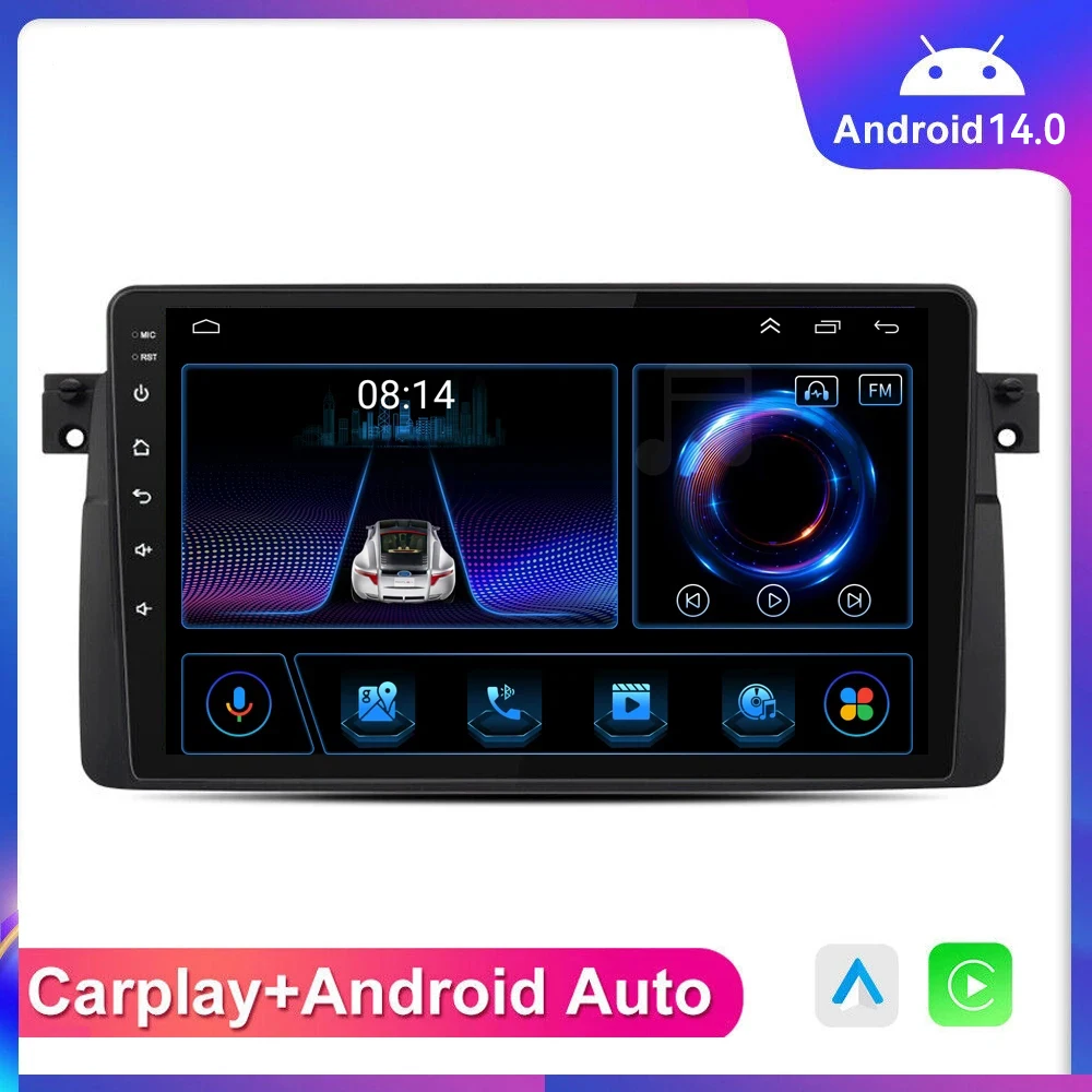 

Android 14 For BMW E46 M3 1999-2006 318 320 325 330 335 Car radio Multimedia Player DSP Carplay 2din GPS Stereo Split screen