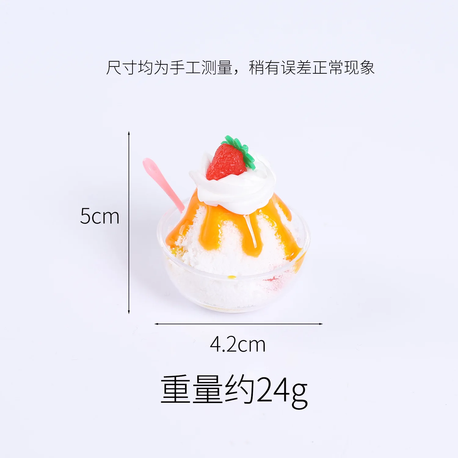 Mini Shaved Ice Bowl Dessert Simulation Summer Drink Food Keychain Dollhouse Food Accessories DIY Craft Miniature Deocration