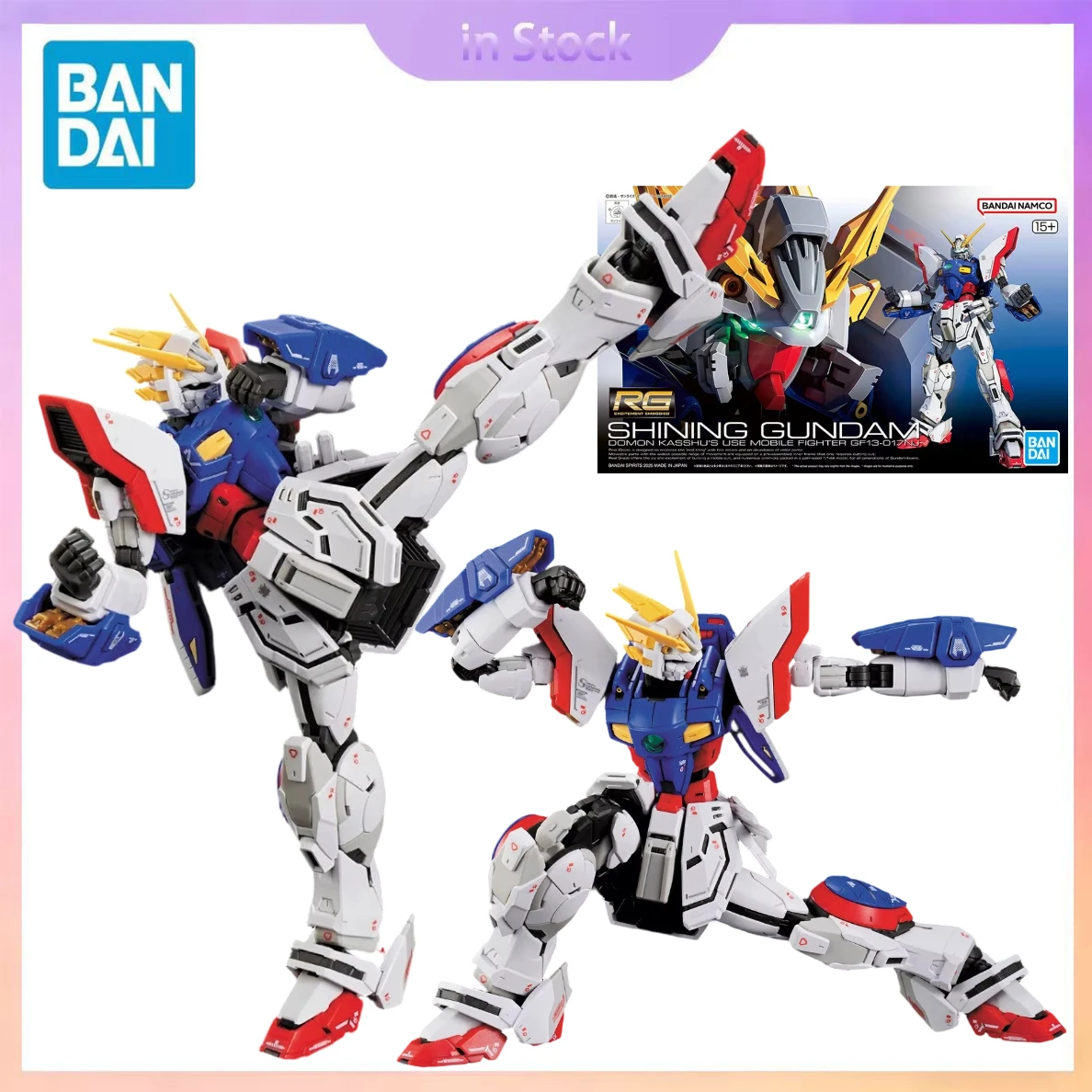 

Original Bandai Genuine In Stock RG 1/144 Mobile Fighter G Gundam SHINING GUNDAM Anime Collection Action Figure Model Kits