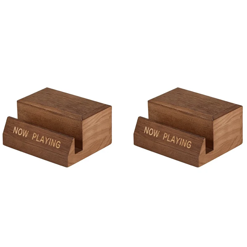 ABVT-2X Wooden Vinyl Record Holder Display Stand - Tabletop Now Playing Album Cover Holder- Single CD Stand LP Display Shelf