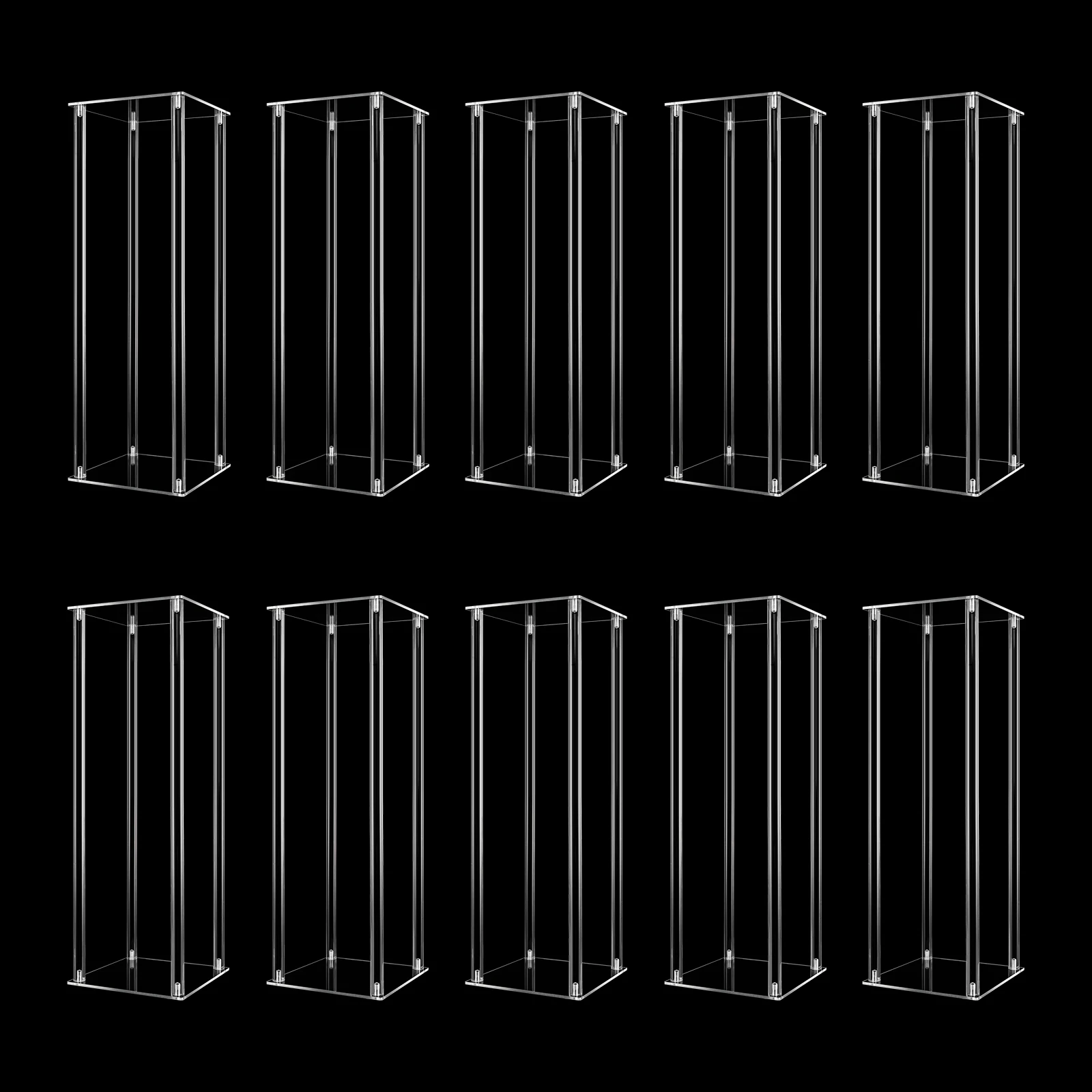 Acrylic Vase Wedding Centrepieces, 10 Pcs Clear Column Flower Display Stand, Geometric Display Stand for Home Decor