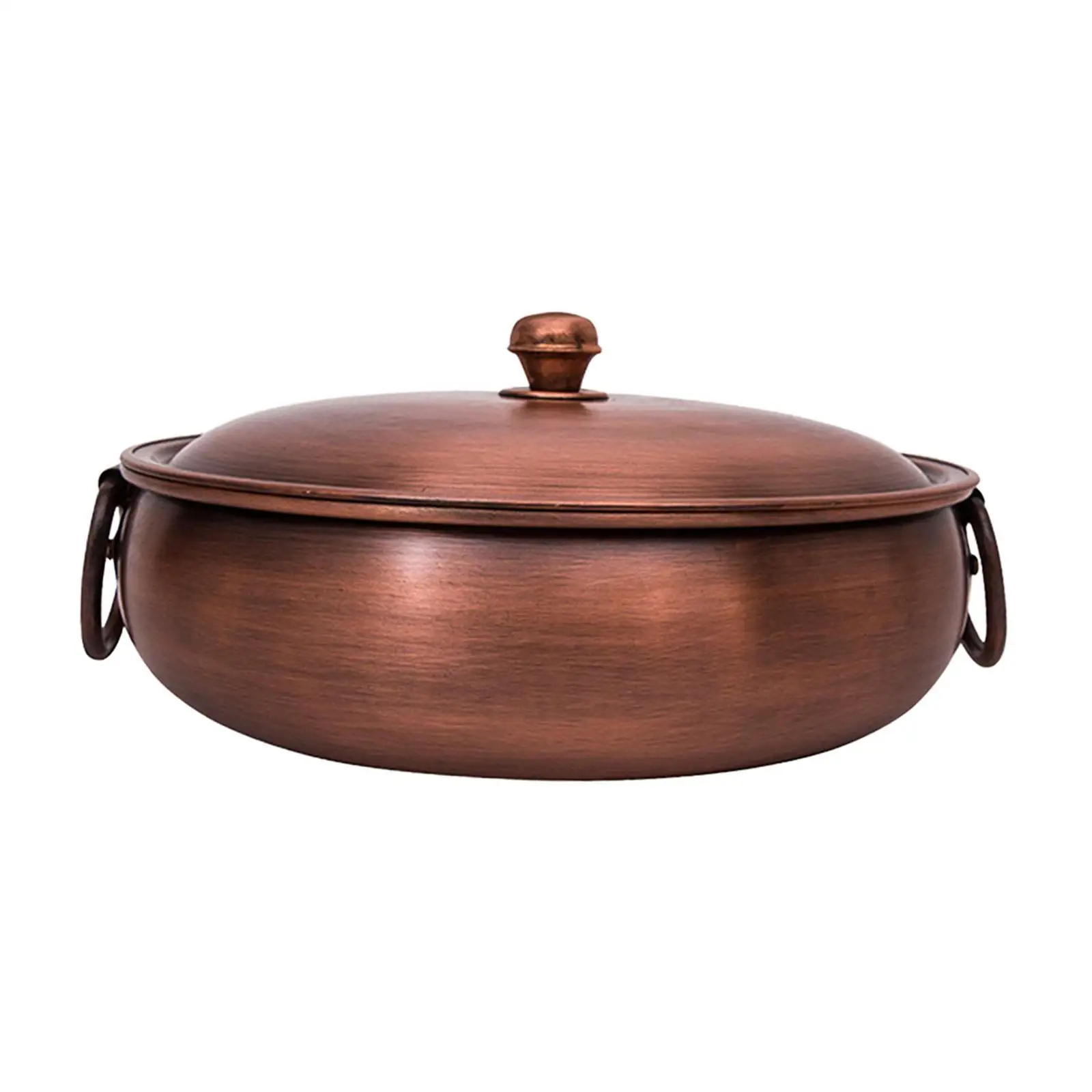 Copper Hot Pot Chafingdish with Lid Reinforced Easy to Store Sturdy Cooking Pot Soup Pot for Party Picnic Restaurant Domestic