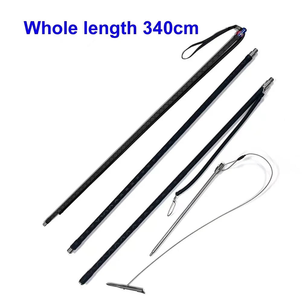 340cm Polespear 11FT Carbon Fiber Roller Omer Pole Spear Hand Spear Hawaiian Sling Official-Website Squirt Spearfishing Harpoon