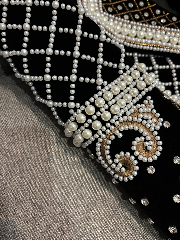 Zimowy płaszcz 2025 New Faion Star, bogato zdobiony haftem, cekinami i diamentami, model ort Jaet Coat A225, elegancki, długi, do pracy, stylizowany na garnitur.