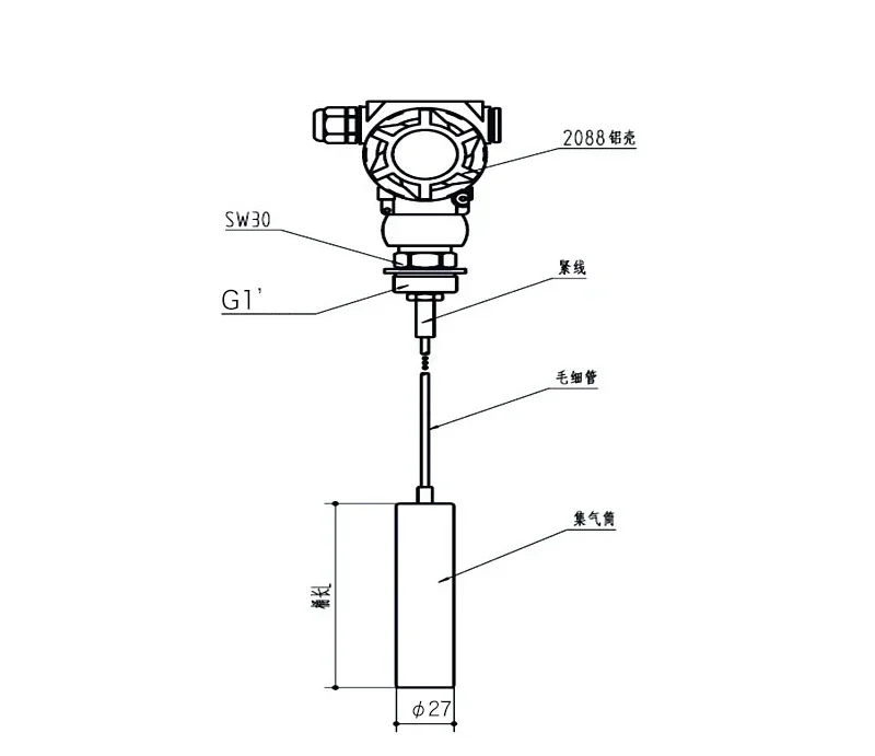 304/316 High Temperature Resistant Armored Liquid Level Transmitter Boiled Water Type Liquid Level Gauge Sewage D-iesel 4-20mA