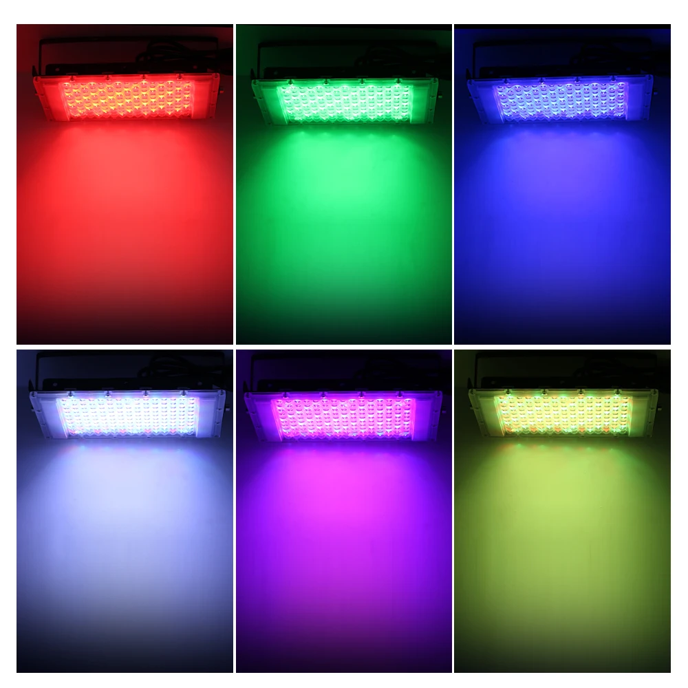 LED RGB Spotlight 50W/100W/150W IP65 Outdoor Floodlight AC220V RGB Feflector Projector Lamp With Color Remote Controller