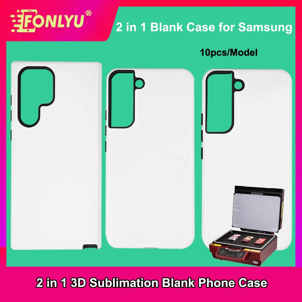 

FONLYU 3D Full Wrapped Film Sublimation Heat Transfer 2 in 1 Phone Cases for Samsung S26 S22 S23 Plus S24 S25 Ultra FE Shell