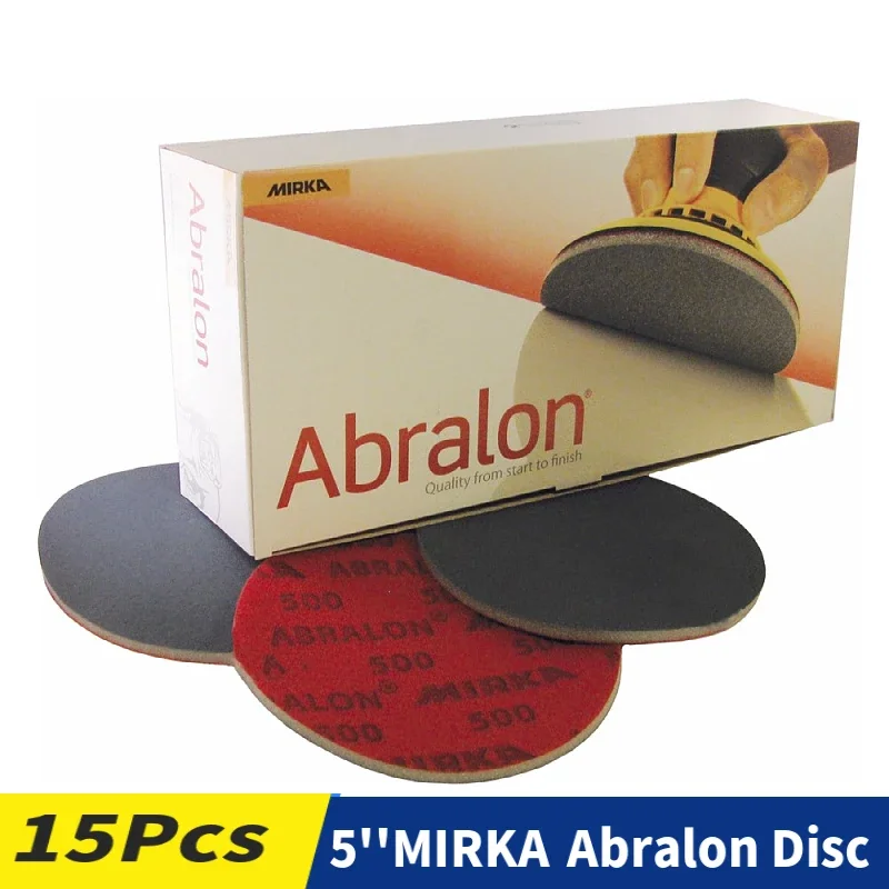 Mirka Abralon 5 Zoll Schwammschleifpapier Schaumstoffunterlage Klett-Polier- und Schleifscheiben 125mm Grip Disc Beflockte Schleifblätter