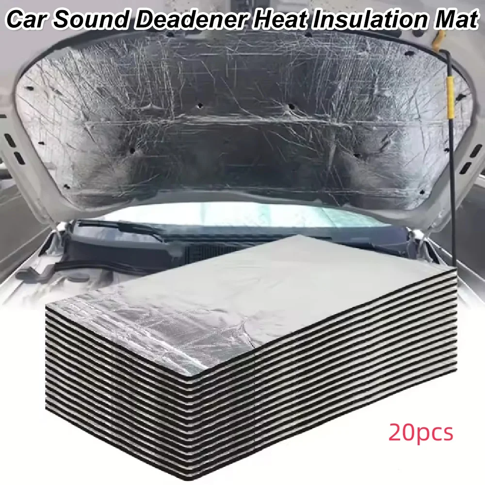 20PCS Value Pack Car Soundproof Insulation Mat for Vehicles Heat Shield Self Adhesive Noise Deadening Pad for Door Roof Engine